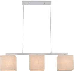 Lampa wisząca Boho 3x40W E27 biały abaż.  len