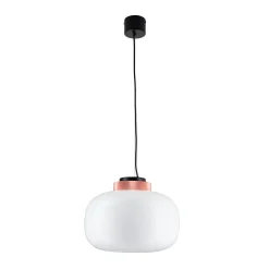 Lampa wisząca BOOM LED biało miedziana 35 cm