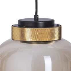 Lampa wisząca BOOM LED bursztynowo złota25 cm