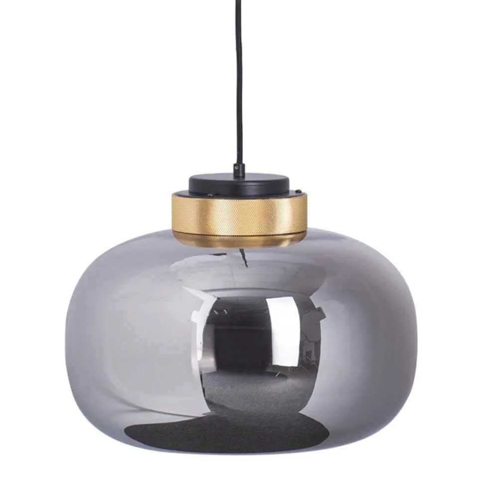 Lampa wisząca BOOM LED szaro złota 35 cm