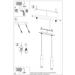 Lampa wisząca BORGIO 2 czarny