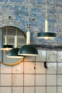 Lampa wisząca Boste ciemnozielona złota