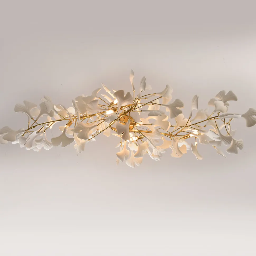 Lampa wisząca BOTANIKA WAVE złoto biała 125 cm