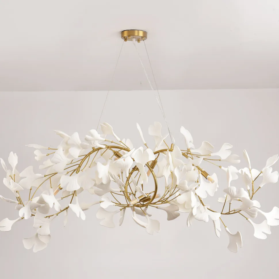 Lampa wisząca BOTANIKA WAVE złoto biała 125 cm