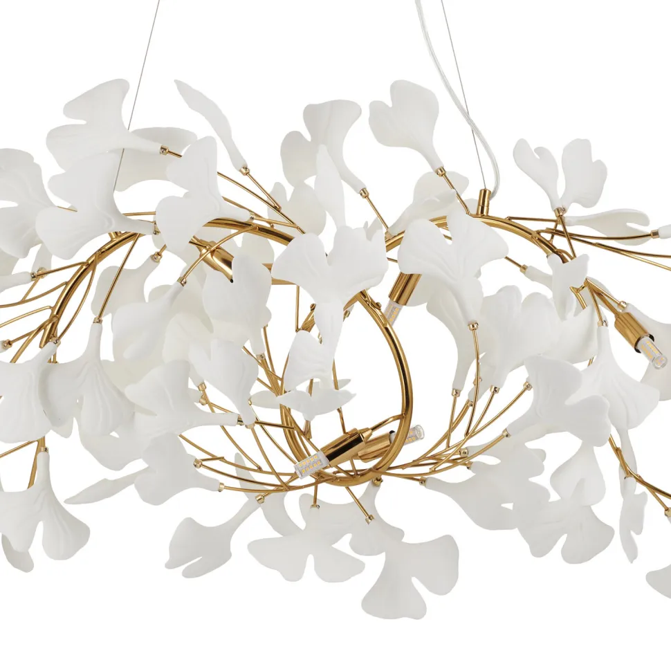 Lampa wisząca BOTANIKA WAVE złoto biała 125 cm