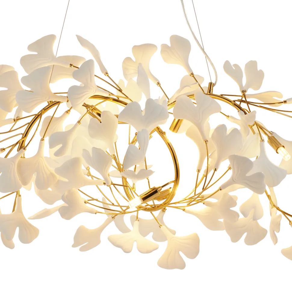 Lampa wisząca BOTANIKA WAVE złoto biała 125 cm