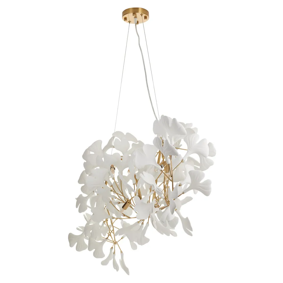 Lampa wisząca BOTANIKA WAVE złoto biała 125 cm