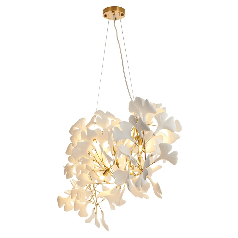 Lampa wisząca BOTANIKA WAVE złoto biała 125 cm