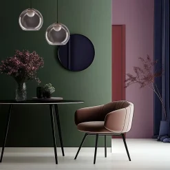 Lampa wisząca Brin czarny 1x15W G9 klosz  dymiony+biały