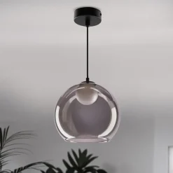 Lampa wisząca Brin czarny 1x15W G9 klosz  dymiony+biały