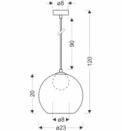 Lampa wisząca Brin czarny 1x15W G9 klosz  dymiony+biały