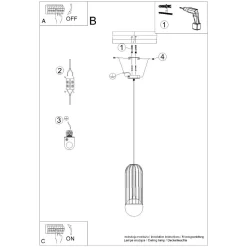 Lampa wisząca BRINA 1 czarna