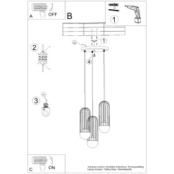 Lampa wisząca BRINA 3P biała