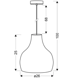 Lampa wisząca Buren 1x60W E27 26x26x150 fioletowy