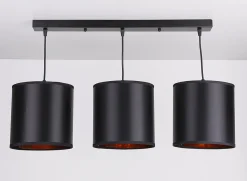 Lampa wisząca Candida czarny 3x40W E27 abażur czarny