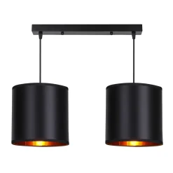 Lampa wisząca Candida czarny 2x40W E27 abażur czarny