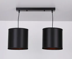 Lampa wisząca Candida p czarny 2x40W E27 abażur czarny