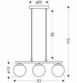 Lampa wisząca Carrine drewniany 3x40W  E14 klosz biały