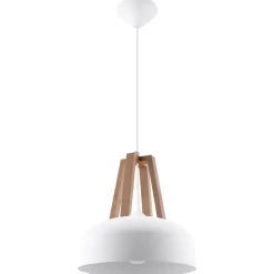 Lampa wisząca CASCO biała/naturalne drew