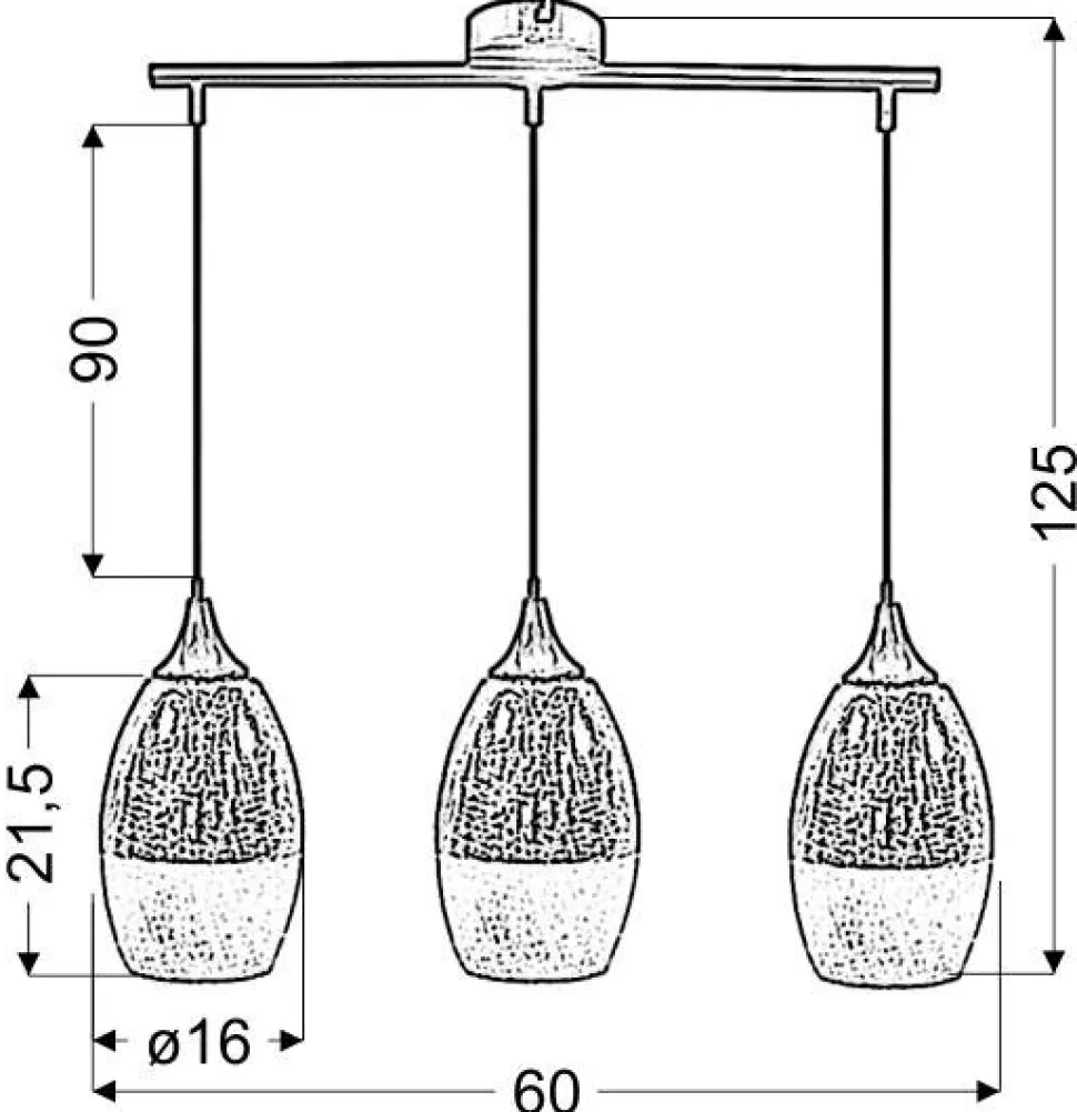 Lampa wisząca Celia 3x60W E27 srebrny