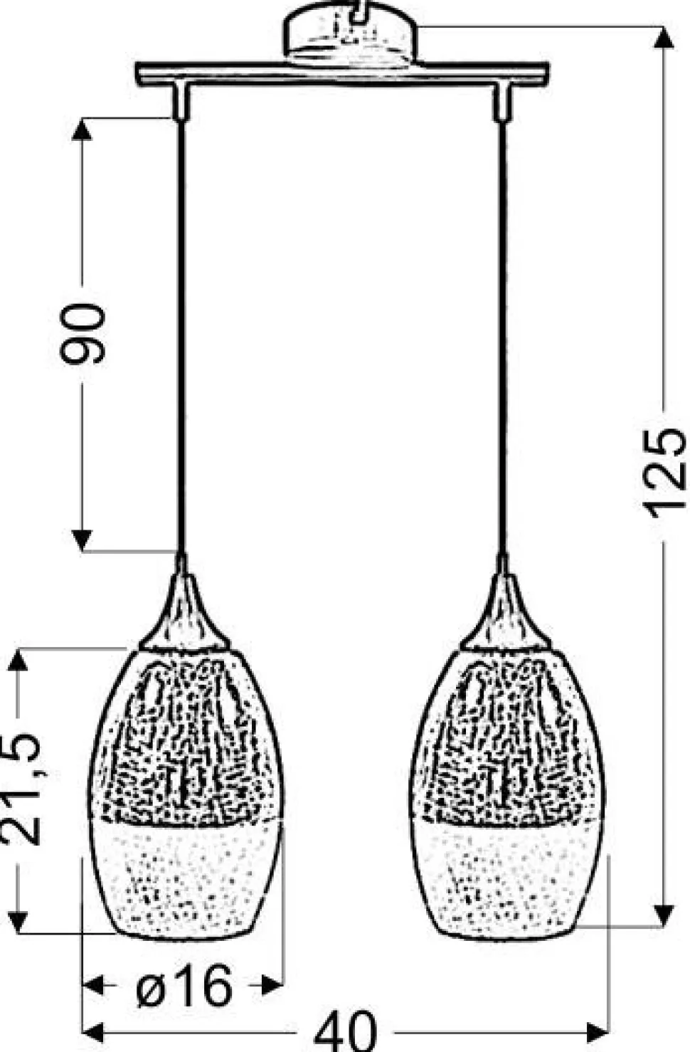 Lampa wisząca Celia 2x60W E27 srebrny
