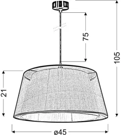 Lampa wisząca Charlie 45 1x60W E27  brązowy