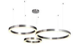 Lampa wisząca CIRCLE 40+60+80 LED nikielna 1 podsufitce