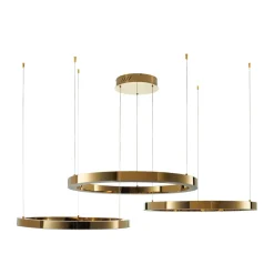 Lampa wisząca CIRCLE 40+60+60 LED złoty  połysk na 1 podsufitce