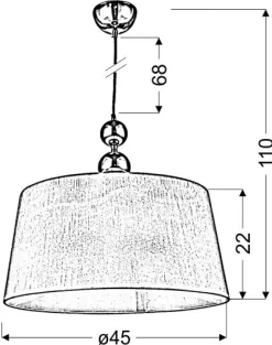 Lampa wisząca Clara 45 1x60W E27 chrom  / biały