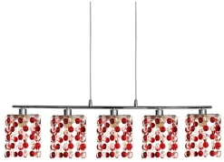 Lampa wisząca Classic 5x40W G9 czerwony