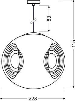 Lampa wisząca Club 28 1x60W E27  pomarańczowy