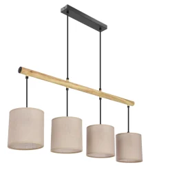 Lampa wisząca Combi czarny 4x60W E27  abażur beżowy