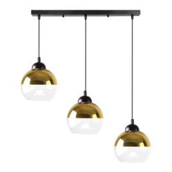 Lampa wisząca Contessa czarny 3x40 E27  klosz złoty