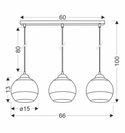 Lampa wisząca Contessa czarny 3x40 E27  klosz złoty