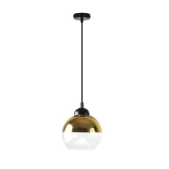 Lampa wisząca Contessa czarny 1x40 E27  klosz złoty