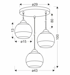 Lampa wisząca Contessa talerz czarny  3x40 E27 klosz złoty