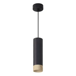 Lampa wisząca Conti czarny 1x15W GU10  klosz czarny+drewniany