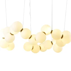 Lampa wisząca CORALLI-80 biało-mosiężna80 cm