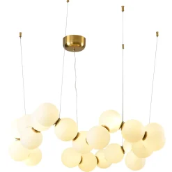 Lampa wisząca CORALLI-80 biało-mosiężna80 cm