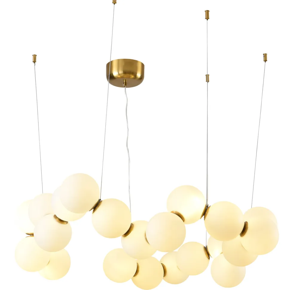 Lampa wisząca CORALLI-80 biało-mosiężna80 cm