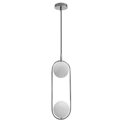 Lampa wisząca Cordel chromowy 2x20W G9  klosz biały