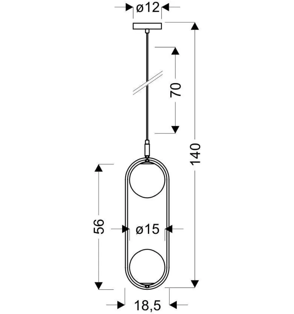 Lampa wisząca Cordel 2x28W G9 czarny