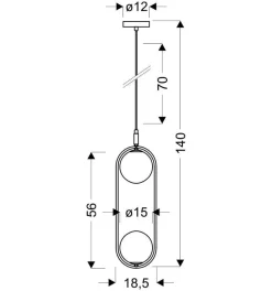 Lampa wisząca Cordel 2x28W G9 mosiądz