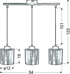 Lampa wisząca Cox 3x60W E27 chrom