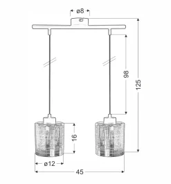 Lampa wisząca Cox 2x60W E27 chrom