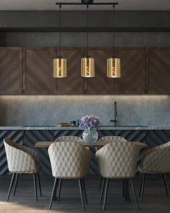 Lampa wisząca Cox 3x60W E27 złoty