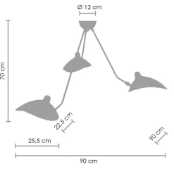 Lampa wisząca CRANE-3P czarna