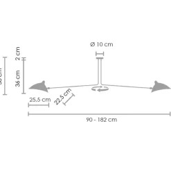 Lampa wisząca CRANE-2P dwuramienna czarna