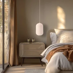 Lampa wisząca CRESTO biały 1x40W E27  klosz biały