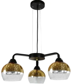Lampa wisząca Cromina gold 3x60W E27 czarny